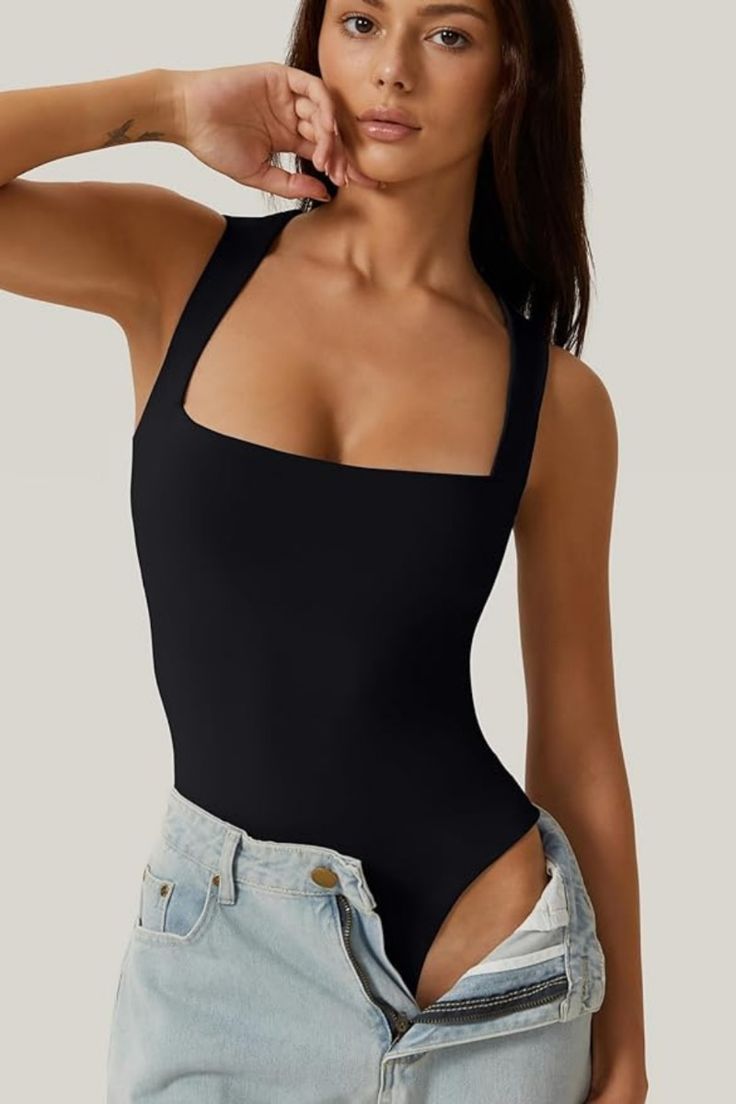 Body cuello cuadrado sin mangas 