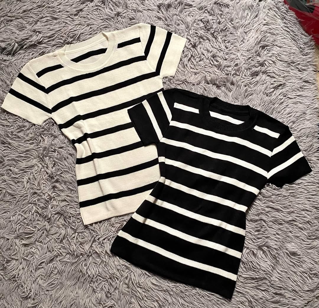 Blusa rayada manga corta 